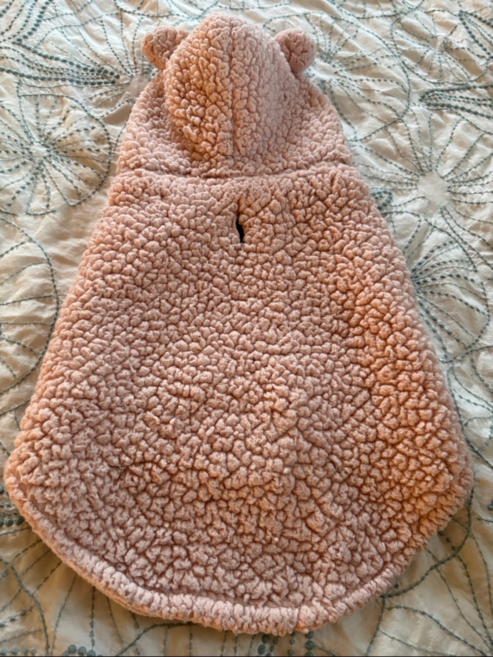 Plush Pink Sherpa Pet Hoodie with Hooded Ears - Picture 2 of 4
